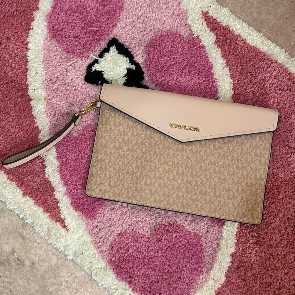 Michael Kors blush pink clutch wallet